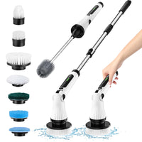 1 x RAW Customer Returns Leebein Electric Cleaning Brush, 2024 New Spin Scrubber with 8 Replaceable Brush Heads Toilet Brush, Adjustable Angle Long Handle 2 Rotation Speeds for Bathroom Kitchen Toilet - RRP €59.99