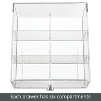 1 x RAW Customer Returns mDesign kitchen organizer with 3 drawers storage box for tea bags, coffee pods, sweeteners and more plastic tea box transparent - RRP €34.01