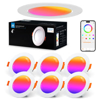 1 x RAW Customer Returns VARICART LED recessed spotlight 230V RGB Alexa, Smart LED spot ultra flat Bluetooth 10W set of 6, LED recessed spotlight dimmable colored, ceiling spots music sync APP control, color spots ceiling light - RRP €55.26