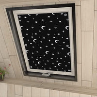 3 x Brand New Eurohome 100 blackout roof window blind without drilling sun protection blackout blind with suction cups for windows moon stars 116x120 cm - RRP €57.3