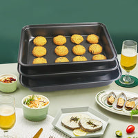 1 x RAW Customer Returns Kytpyi baking tray, drip tray, 34 24 6cm large and deep oven tray made of stainless steel for baking, scratch-resistant pizza tray, square with non-stick coating for cakes, cookies, pizza, meat, etc. - RRP €19.06