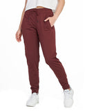 1 x RAW Customer Returns LAPASA Women s Tracksuit Pants Jogger Long Wide Sports Lightweight Sportswear Cool Elastic Comfortable Wide Hiking Running Exercise Yoga Fitness Summer L81 L Burgundy - RRP €16.42