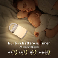 1 x RAW Customer Returns One Fire Night Light Children, 10 Colors LED Baby Nursing Light, Rechargeable Bedside Lamp Touch Dimmable with Battery, Small Lamp Battery Operated, Night Light Children s Room Baby Room Remote Control - RRP €16.8