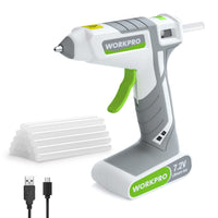 1 x RAW Customer Returns WORKPRO hot glue gun battery wireless 7.2 V, battery glue gun with 20 glue sticks, 40s quick heating, fast glue release, USB charging, for crafts, decoration, with Type-C charging cable - RRP €39.6