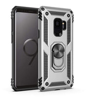 1 x RAW Customer Returns JMstore Case Compatible with Samsung Galaxy S9, Rotating Magnetic Ring Holder, Hybrid Drop Resistance Tempered Glass Screen Protector Silver  - RRP €12.99