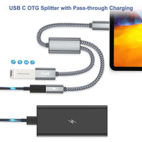 1 x RAW Customer Returns Basesailor USB C OTG Cable Adapter,Type C Male to USB Female 3.0 Splitter with 100W USBC PD Charger,Thunderbolt 3 for iPhone 15 Pro Max,MacBook,iPad 10 11 Air 5 Mini 6,Galaxy S23 S22 Plus A54,Stick - RRP €12.18