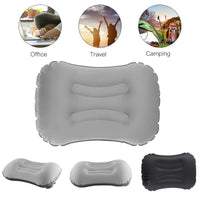 1 x RAW Customer Returns MSDADA 2 Pack Inflatable Camping Travel Pillow, 2.0 Ultralight Comfortable Inflatable Pillow Neck Pillow Compressible Compact for Camping Travel Outdoor Office Dark Blue Gray  - RRP €20.87