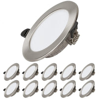 1 x RAW Customer Returns Dexnump recessed LED 230V, 7W 700LM LED spot ultra flat installation depth 25mm, ceilings 75-95mm installation diameter, IP44 recesseds for bathroom, living room, kitchen, AC175-265V, set of 10 neutral white 4500K  - RRP €43.99