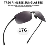 1 x RAW Customer Returns JIM HALO Polarized Sports Sunglasses for Men and Women TR90 Rimless Frame for Running, Fishing, Cycling, Driving Gray - RRP €20.16