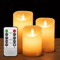 1 x RAW Customer Returns ILEEDear LED candles, flameless candles with remote control timer function, battery candles, LED stick candles, flameless candles, moving flame, set of 3 - RRP €21.19