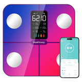 1 x RAW Customer Returns Body fat scale, personal scale, scale for people with body fat and muscle mass, 15 body data, body scale with body fat analysis, smart scale with APP, large display, iridescent - RRP €40.33