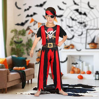 1 x RAW Customer Returns Aomig Pirate Costume Children, Set of 4 Pirate Role Play Kits with Eye Patch Headband, Pirate Costume Complete Set Pirate Children s Costume Cosplay for Pirate Party Carnival Fancy Dress Halloween S  - RRP €13.99