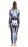 1 x RAW Customer Returns AIDEAONE Halloween Costume Women s Skeleton Unitard Jumpsuit Bone Skeleton Thin Catsuit Black S - RRP €25.54