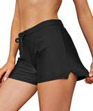 1 x RAW Customer Returns SHEKINI Women s Short Boxer Shorts with Side Split Tankini Swimming Shorts Swimming Trunks Summer Adjustable Bikini Bottoms Sporty Swimming Shorts Black, M  - RRP €27.82