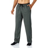 1 x RAW Customer Returns Butrends Lightweight Jogging Pants Men Wide Training Pants with Zipper Pockets Polyester Mesh Athletic Sports Pants Long Breathable Running Pants Men Casual Pants Gray, M - RRP €29.99