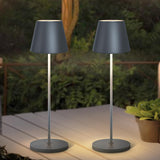 1 x RAW Customer Returns GGII 2 Pack Table Lamp Wireless, Bedside Lamp Touch Dimmable, LED Table Lamp Cold White Warm White Light, IP54 Outdoor Battery Table Lamp, Aluminum Rechargeable Lamp. Gray  - RRP €73.36