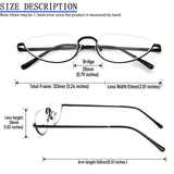 1 x RAW Customer Returns KoKoBin 2 Pack Unisex Half Moon Reading Glasses Half Frame Metal Spring Hinge Thin Reading Glasses 2pcs, 1  - RRP €58.8