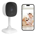 1 x RAW Customer Returns AMOROM WiFi Indoor Surveillance Camera, 1080p Camera Surveillance with Night Vision, 2-Way Audio, Motion Detection, Voice Control, Works with Alexa, 2.4G WiFi, 1 Pack - RRP €20.16