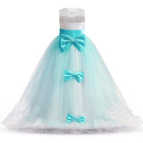 1 x RAW Customer Returns TTYAOVO Princess Dress Girls Elegant Dress Princess Layered Tulle Wedding Dresses Size 160 12-13 Years 406 Blue - RRP €40.78