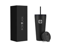 1 x RAW Customer Returns IRON FLASK Classic Tumbler 2.0 - 2 Lids Straw Flip , Vacuum Insulated Stainless Steel Water Bottle, Double Wall Thermos Travel Mug - Midnight Black, 32 oz - RRP €25.21