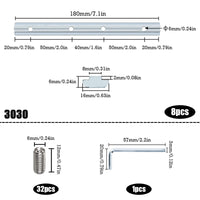 1 x RAW Customer Returns Section connector aluminum profile connector 30x30 aluminum profile 8 pieces profile connector for 30X30 groove 8 profiles screws for construction profiles aluminum profile - RRP €18.0
