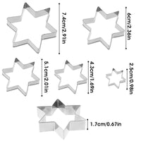 1 x Brand New Mabor 5Pcs Stainless Steel Cookie Cutter Six-Pointed Star Cookie Mold Biscuit Cutters Set Various Sizes DIY Baking Tools - RRP €20.4