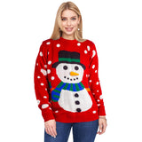 1 x RAW Customer Returns Christmas sweater funny, winter knitted sweater Christmas for unisex men women, ugly Christmas sweater long sleeve Christmas sweater with snowman - RRP €20.17