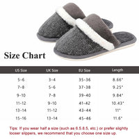 1 x RAW Customer Returns GOEWY Slippers Women Men Winter Plush Warm Slippers Soft Flat Memory Foam Home Non-Slip Slippers Grey, 43 44 EU  - RRP €19.15