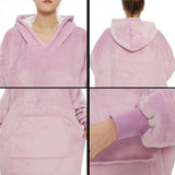 1 x RAW Customer Returns VERTAST Oversized Hoodie Blanket Sweatshirt, Super Warm Thick Sherpa Blanket Sweater Blanket Hoodie Cozy Sweater for Women Men, Pink Strawberry - RRP €26.4