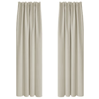 1 x RAW Customer Returns Deconovo blackout curtains, opaque curtains with ruffle tape, kitchen thermal against cold, 260 x 140 cm height x width , cream, set of 2 - RRP €40.6