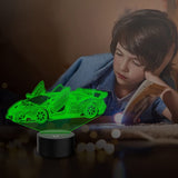 1 x RAW Customer Returns PONLCY Sports Car LED Night Light, 7 Colors 3D Illusion Lamp, USB Touch Switch Desk Lamp, Bedroom Decoration Table Lamps Lights for Children Christmas Birthday Gifts - RRP €19.15