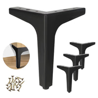 1 x RAW Customer Returns Pack of 4 furniture feet, black metal, table and cupboard legs, triangle table legs, 10cm TV lowboard furniture feet, cabinet feet for cupboards, TV cabinets, sofa, drawers, bedside table,  load capacity up to 800 kg - RRP €14.99