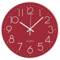 2 x RAW Customer Returns Outpicker Wall Clock Without Ticking Sounds 30cm Modern Quartz Silent Wall Clock Creeping Second Wall Clock Decor for Room Home Living Room Kitchen Office Bedroom Red  - RRP €38.3