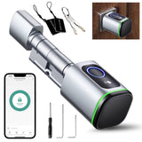 1 x RAW Customer Returns AVATTO Smart Electronic Door Lock Cylinder 60mm 30 30 with Fingerprint, 2 Keys, IC Card, Life Tuya App Control, Bluetooth, Cylinder Lock - RRP €129.99