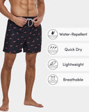 1 x RAW Customer Returns Domee Men s Swimming Trunks Board Shorts with Pockets Swimming Shorts with Mesh Lining Summer Red Fish M - RRP €20.16