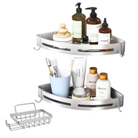 3 x Brand New JANDTEK Wall-mounted bathroom shelf bathroom soap dish - Corner shower shelf for gel storage - 2 Shower shelves with hooks - Bathroom shelves - Bathroom shelves bathroom soap dish - Shower corner - RRP €59.4