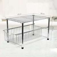 1 x RAW Customer Returns Joeji s Sink Organizer Kitchen Cabinet Organizer - Multi-purpose shelf under the sink or bathroom shelf Kitchen Organizer made of iron Drawer Basket Kitchen Organizer made of chrome - RRP €35.39