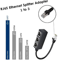 1 x RAW Customer Returns SUJAHHUJIQ RJ45 Ethernet Splitter Cable, RJ45 1 Male to 3 x Female LAN Ethernet Splitter Adapter Cable Suitable Super Cat5, Cat5e, Cat6, Cat7 LAN Ethernet Socket Plug Adapter - RRP €15.03