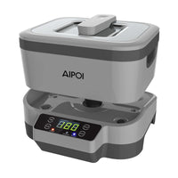 1 x RAW Customer Returns AIPOI Ultrasonic Cleaner 1200ML, Ultrasonic Cleaner with Split, Ultrasonic Bath for Cleaning Jewelry, Glasses, Watches, Dentures, Dishes etc., 70W Ultrasonic Cleaner Gray  - RRP €88.51