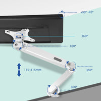 1 x RAW Customer Returns HILLPORT monitor holder white for 17-34 inch screens, monitor holder 1 monitor, height adjustable with tilts, swivel, screen holder from 2-9 kg VESA 75 100 mm M5W - RRP €59.98