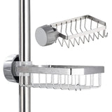 2 x RAW Customer Returns Bnimtm Shower Soap Holder - Stainless Steel Shower Gel Holder - Rustproof Shower Shelves Shower Shampoo Holder for 20-32mm Rod - RRP €22.18