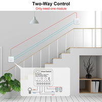 1 x RAW Customer Returns CNBINGO Smart Module Light Switch, Fits Behind Rocker Wall Switch, Mini DIY WiFi Switch, Compatible with Alexa Echo, Google Assistant, Neutral Wire Required, 2 Compartments - RRP €14.11