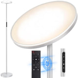 1 x RAW Customer Returns OUTON floor lamp LED dimmable 30W 3000 lumens, modern ceiling floodlight floor lamp stepless with 4 color temperatures, remote control touch control, 1H timer for living room, bedroom, office, silver - RRP €69.99