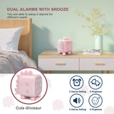 1 x RAW Customer Returns Monodeal Cute Kids Alarm Clock Multifunctional Adjustable Night Light Countdown Timer Voice Control Clock Rechargeable Pink - RRP €20.4