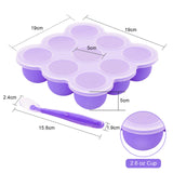 1 x RAW Customer Returns Silicone Baby Porridge Freezer with Silicone Lid Porridge Storage Baby Porridge Container Freezer Tray BPA Free FDA Approved Reusable, Vegetable, Fruit Purees, Breast Milk and Ice Cubes. Purple - RRP €18.26