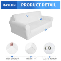 1 x RAW Customer Returns MAXIJIN Thick Velvet Sofa Covers 2 Seater Super Stretch Non-Slip Loveseat Covers for Living Room Dogs Cat Pet Plush Love Seat Couch Slipcovers Elastic Furniture Protector 2 Seater, White  - RRP €38.99