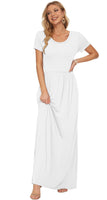 1 x RAW Customer Returns PLOKNRD Women s Summer Dresses Long Maxi Dress Elegant Casual Dress with Pockets L White - RRP €30.24