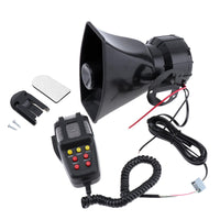 1 x RAW Customer Returns Electronic warning siren for car, motorcycle, fire brigade, ambulance, loudspeaker with microphone, 100 W, 12 V, 7 sounds please note country-specific regulations  - RRP €23.96