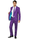 1 x RAW Customer Returns OFFSTREAM Men s Party Costume - 2 Piece Solid Color Outfit for Halloween, Carnival, Mardi Gras Party with Jacket, Pants Tie - Purple - RRP €40.28