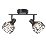 1 x RAW Customer Returns KYOTECH Adjustable ceiling spotlights with 2 lights ceiling lamp LED ceiling light E14 connection, For 2 E14 bulbs not included, Adjustable Black Wall Spotlights for Living Room and Bedroom - RRP €28.27